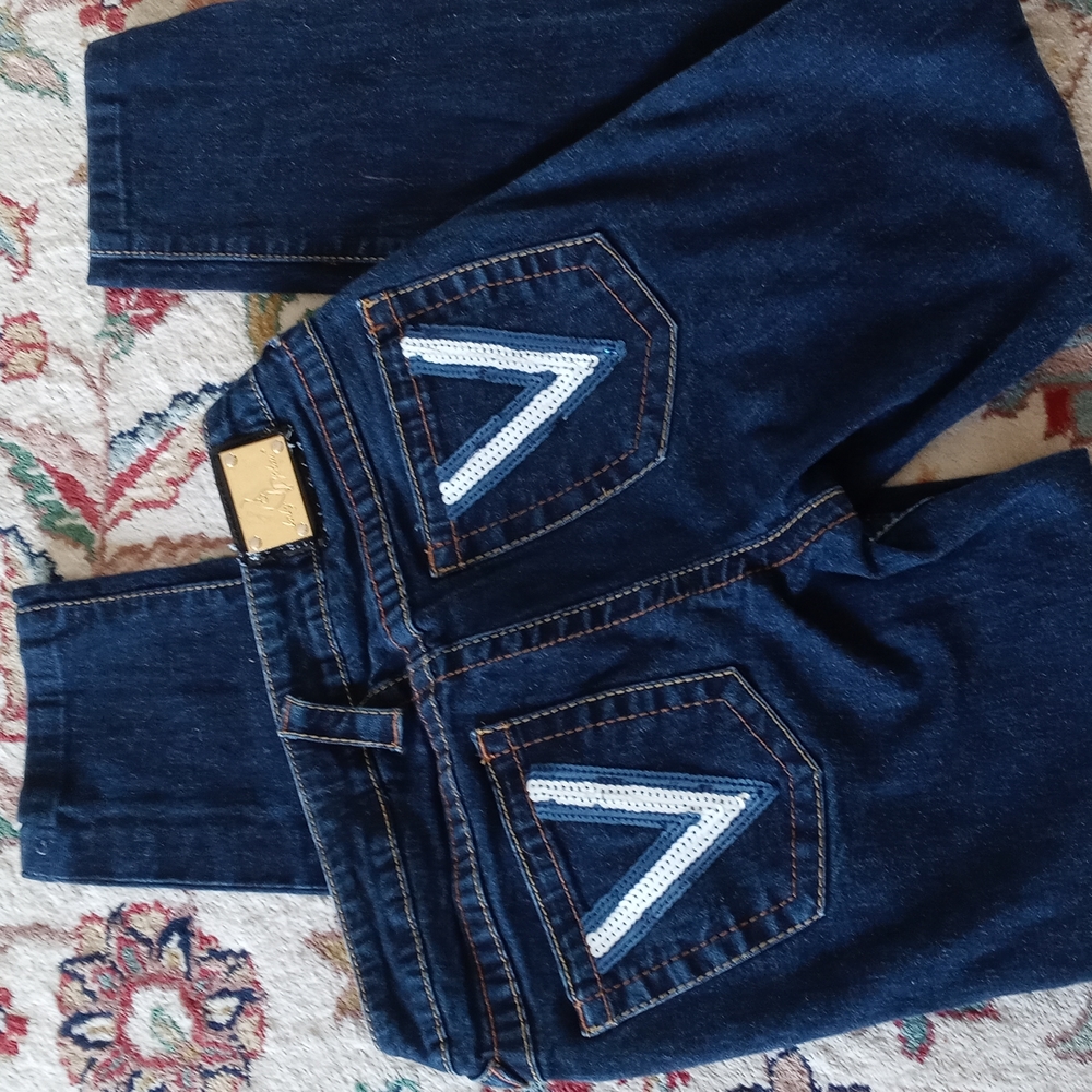 Baby Phat Jeans Size 5 with Sequin V Back pockets
